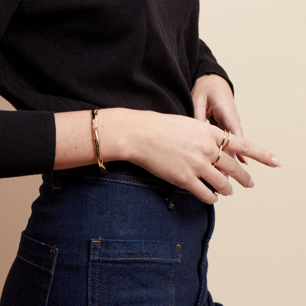 Bracelet Jonc Organic Plaqué Or Jaune - Bracelets joncs Femme | Histoire d’Or