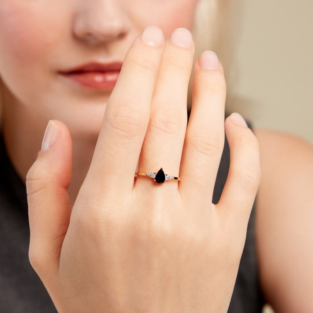 Bague Glykeria Or Jaune Saphir Diamant - Bagues solitaires Femme | Histoire d&rsquo;Or