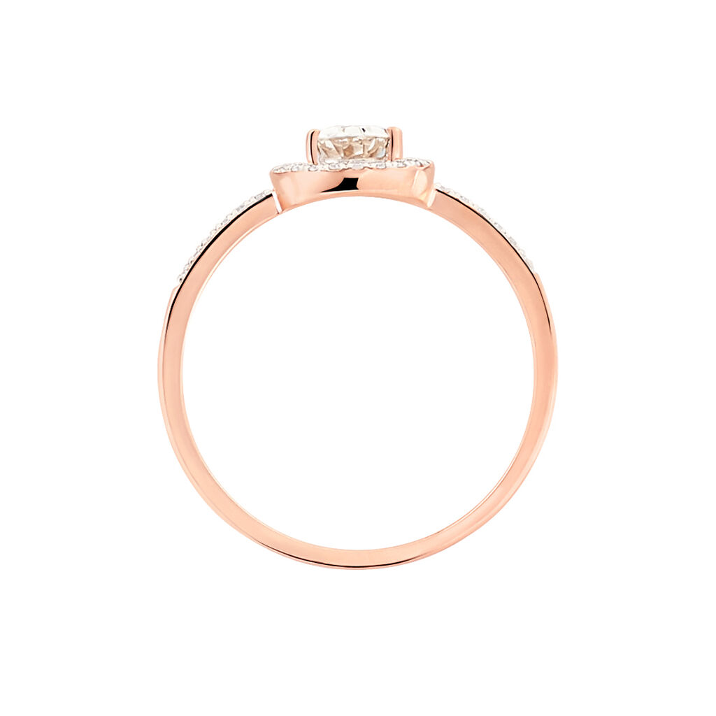 Bague Or Rose Morganite Et Diamant - Bagues solitaires Femme | Histoire d’Or
