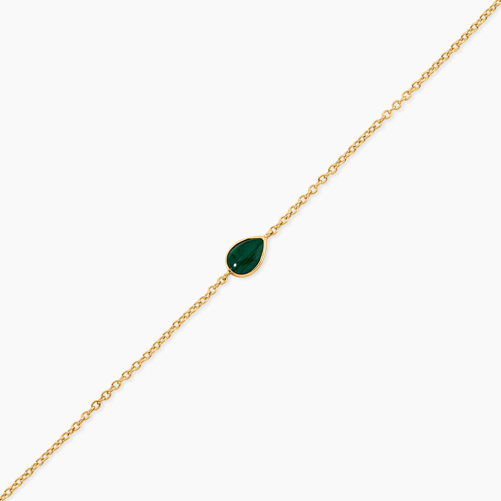 Bracelet Ondee Argent Dor&eacute; A L'Or 750/1000 Malachite - Bracelets Femme | Histoire d&rsquo;Or