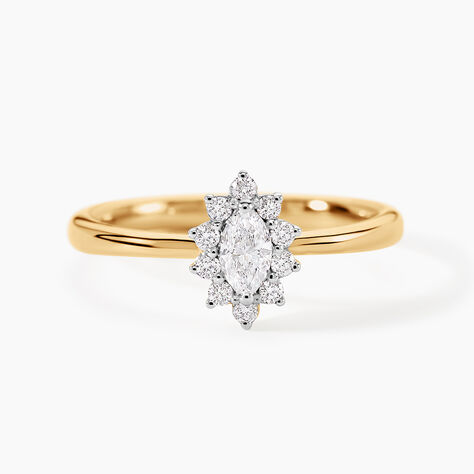 Bague Isidoro Or Jaune Diamant Synth&eacute;tique - Bagues solitaires Femme | Histoire d&rsquo;Or
