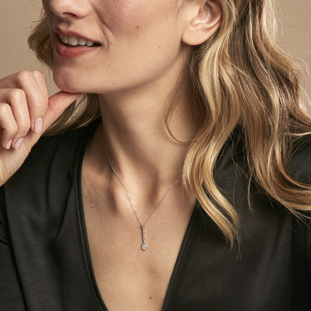 Collier Unice Or Blanc Diamant - Colliers Femme | Histoire d&rsquo;Or