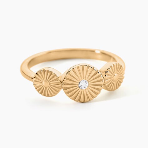 Bague Sunrays Plaqu&eacute; Or Jaune Oxyde De Zirconium - Bagues avec pierre Femme | Histoire d&rsquo;Or