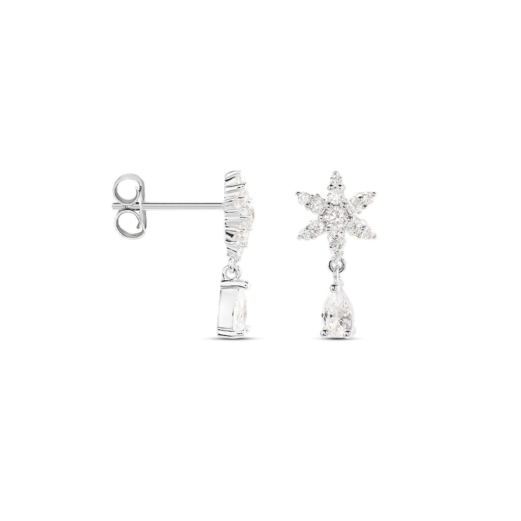 Boucles D'oreilles Pendantes Linas Argent Blanc Oxyde De Zirconium - Boucles d'oreilles fantaisie Femme | Histoire d&rsquo;Or