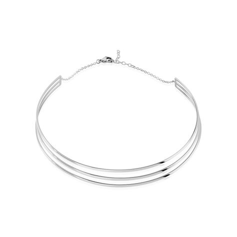 Collier Jonc Adel Acier Blanc - Colliers fantaisie Femme | Histoire d’Or