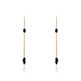 Boucles D'oreilles Pendantes Diamantine Argent Rose Pierre De Synthese - Boucles d'oreilles fantaisie Femme | Histoire d’Or