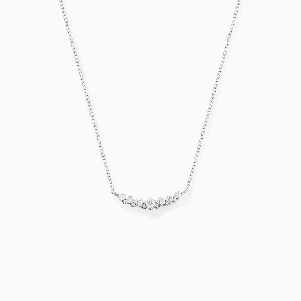 Collier Aliah Argent Blanc Oxyde De Zirconium - Colliers fantaisie Femme | Histoire d&rsquo;Or