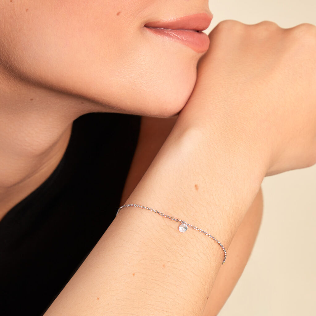 Bracelet Court Argent Blanc Constantin Oxyde De Zirconium - Bracelets Femme | Histoire d’Or