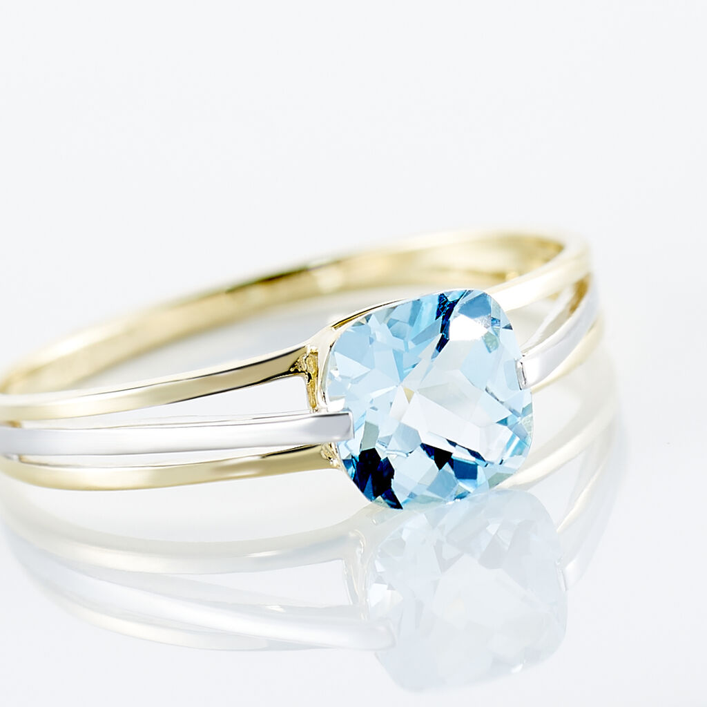 Bague Sidoine Or Bicolore Topaze - Bagues solitaires Femme | Histoire d’Or