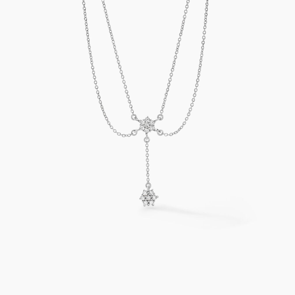 Collier Purple Bloom Argent Blanc Oxyde De Zirconium - Colliers fantaisie Femme | Histoire d&rsquo;Or
