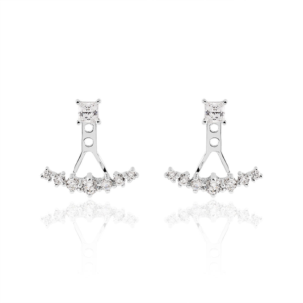 Bijoux D'oreilles Kyoto Or Blanc Oxyde De Zirconium - Ear cuffs Femme | Histoire d&rsquo;Or