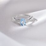 Bague Candice Or Blanc Topaze - Bagues solitaires Femme | Histoire d&rsquo;Or