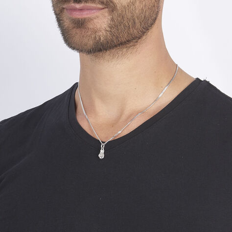 Pendentif Oskar Argent Blanc - Pendentifs Homme | Histoire d’Or