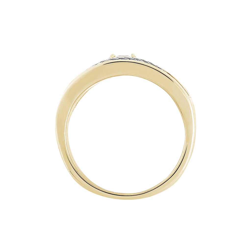 Bague Ylianna Laiton Bicolore Oxyde De Zirconium - Bagues solitaires Femme | Histoire d’Or
