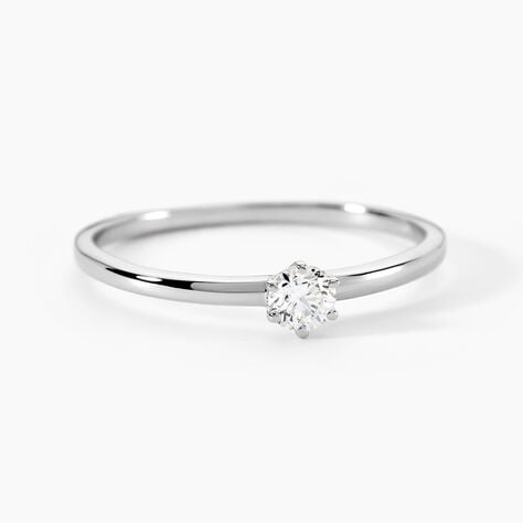 Solitaire  Natalia Pl Platine Blanc Diamant - Bagues solitaires Femme | Histoire d&rsquo;Or