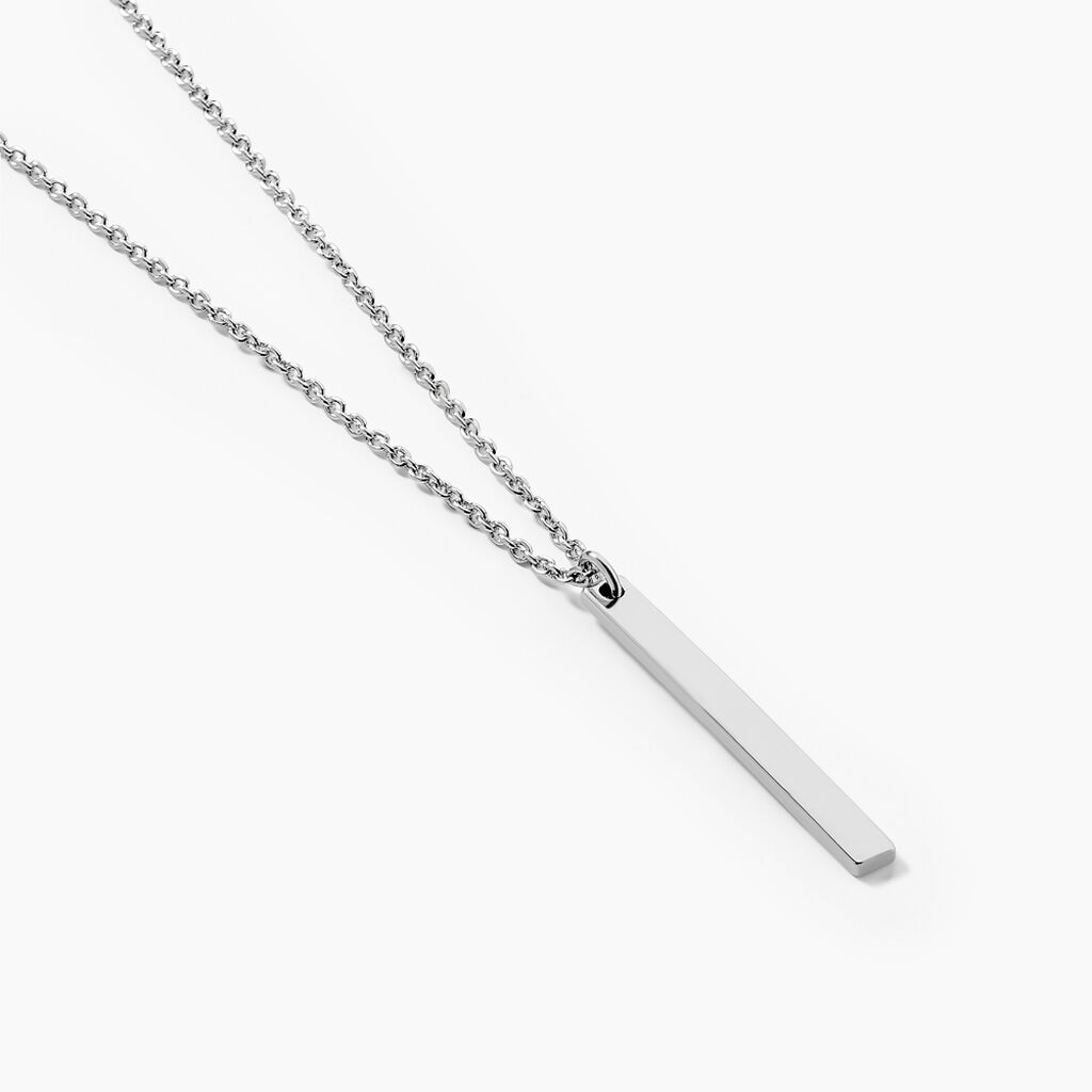 Collier Argent Blanc Fedor - Bijoux sans pierre Homme | Histoire d&rsquo;Or
