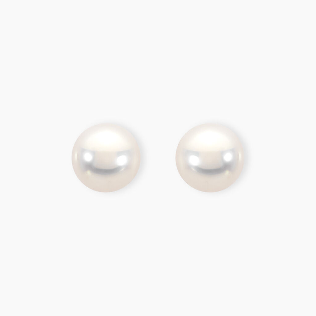 Boucles D'oreilles Puces Akoya Or Jaune Perle De Culture D'akoya - Clous d'oreilles Femme | Histoire d’Or