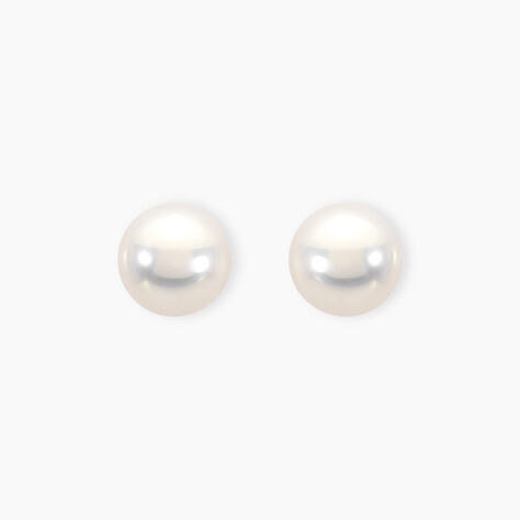 Boucles D'oreilles Puces Akoya Or Jaune Perle De Culture D'akoya - Clous d'oreilles Femme | Histoire d’Or