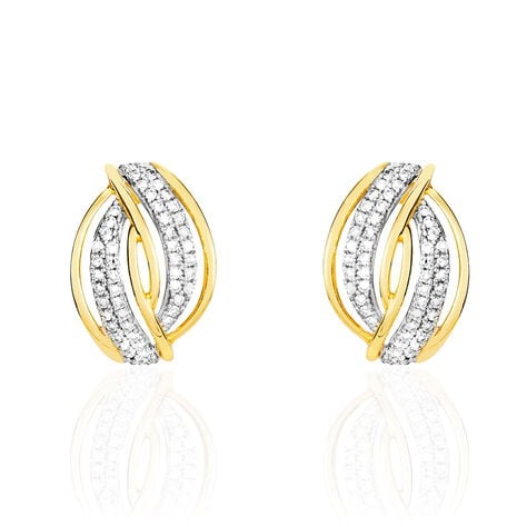 Boucles D'oreilles Puces Enora Or Jaune Diamant - Clous d'oreilles Femme | Histoire d’Or
