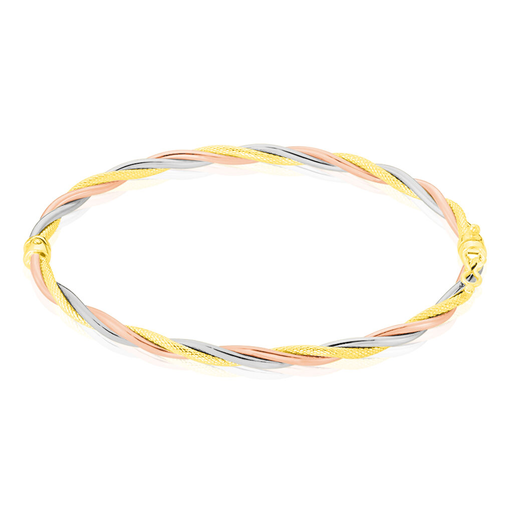 Bracelet Jonc Anaisaae Torsade Or Tricolore - Bracelets joncs Femme | Histoire d’Or