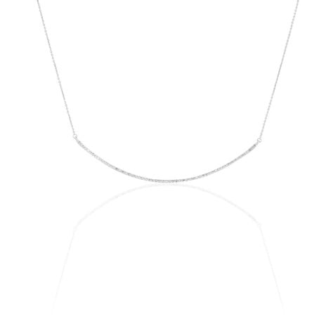 Collier Fanchette Or Blanc Diamant - Colliers Femme | Histoire d&rsquo;Or