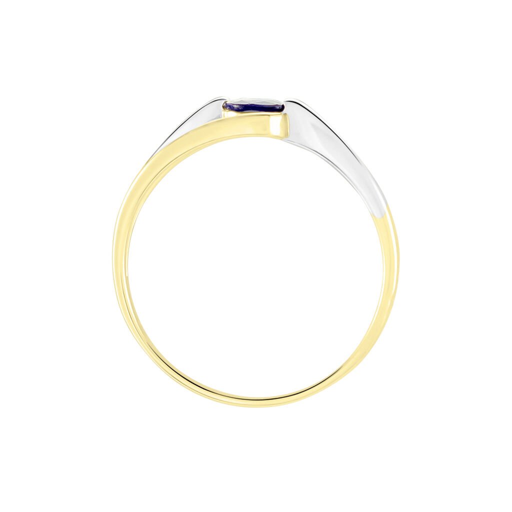 Bague Sylvene Or Bicolore Saphir - Bagues solitaires Femme | Histoire d’Or