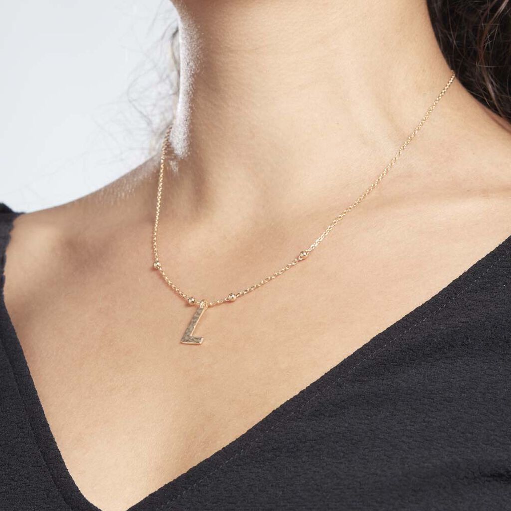 Collier Plaqué Or Jaune Lettra - Colliers fantaisie Femme | Histoire d’Or