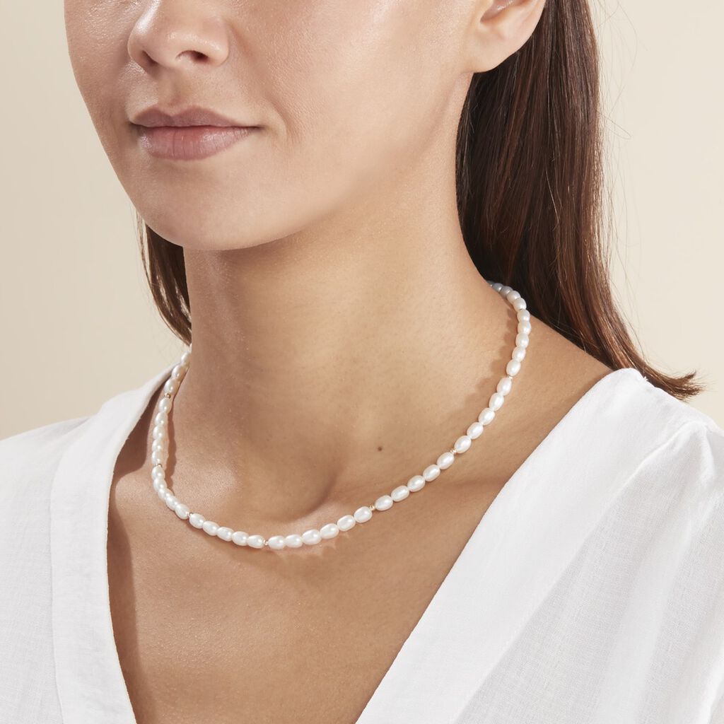 Collier Billes Or Jaune Perle De Culture - Colliers Femme | Histoire d’Or