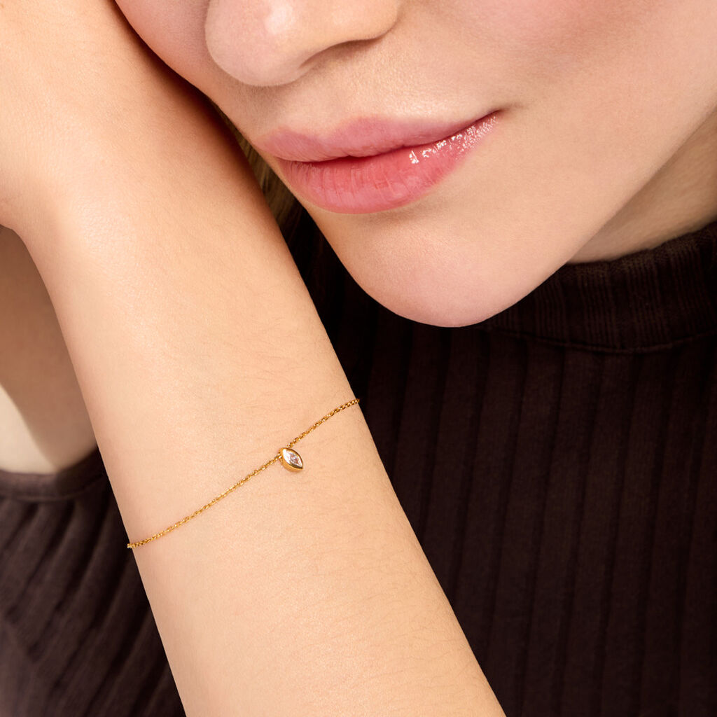 Bracelet Steffie Plaqu&eacute; Or Jaune Oxyde De Zirconium - Bracelets Femme | Histoire d&rsquo;Or