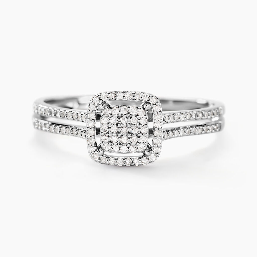 Bague 1986 Or Blanc Diamant - Bagues avec pierre Femme | Histoire d&rsquo;Or