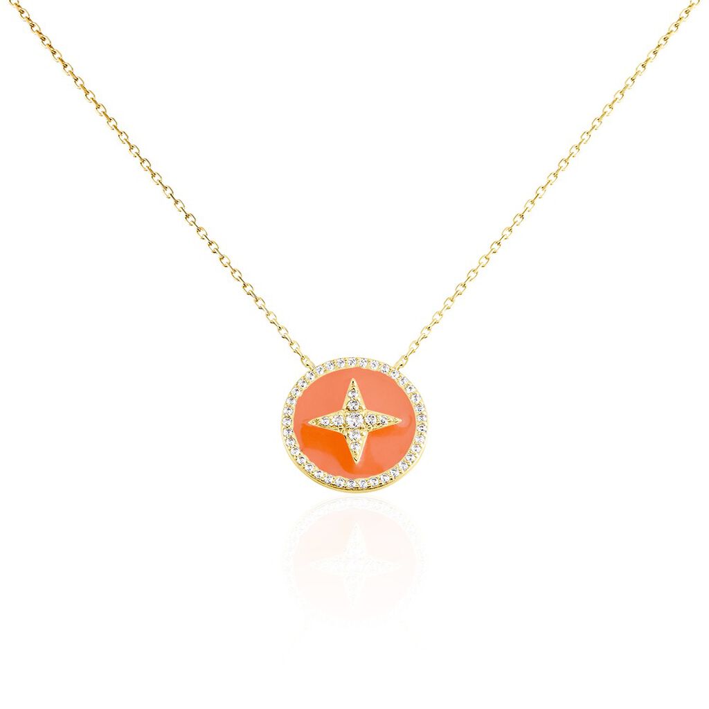 Collier Or Jaune Sweet Rosace Oxyde De Zirconium