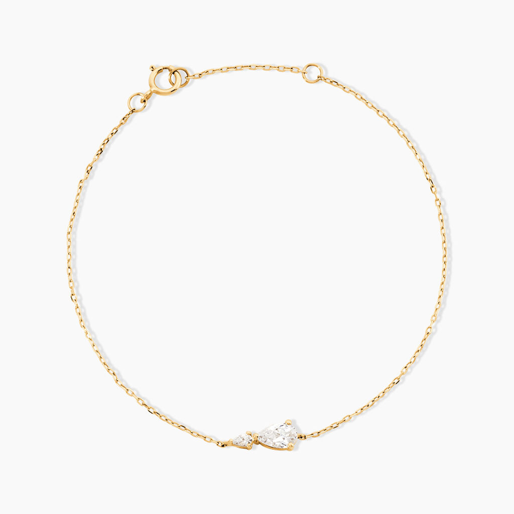 Bracelet Frang Or Jaune Oxyde De Zirconium - F&ecirc;te des m&egrave;res Femme | Histoire d&rsquo;Or