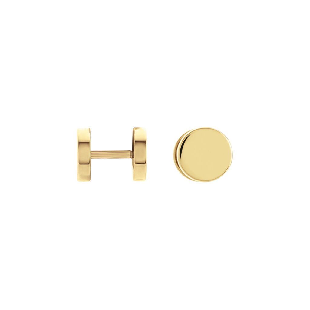 Boucles D'oreilles Puces Jourdan Eas Acier Doré - Boucles d'oreilles fantaisie Homme | Histoire d’Or