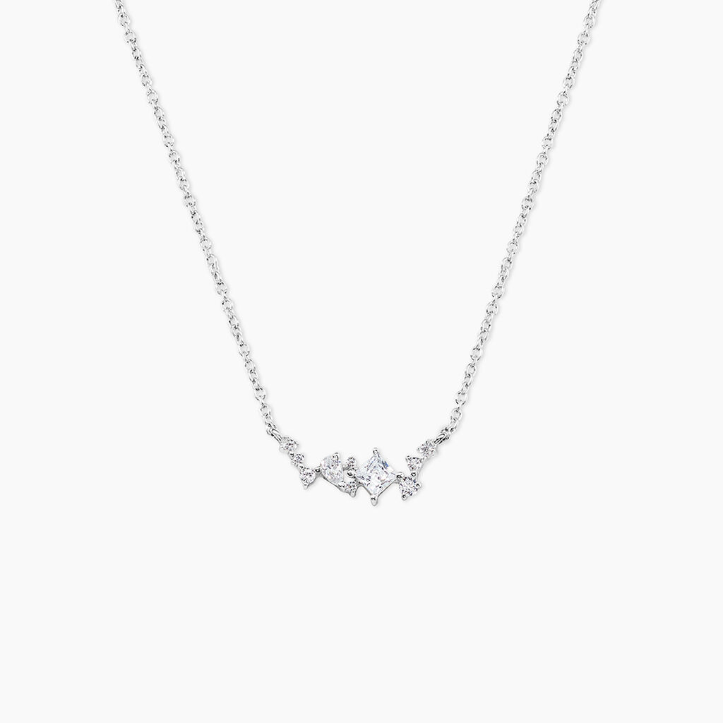 Collier Eclat d'Aurore Argent Blanc Oxyde De Zirconium - Colliers fantaisie Femme | Histoire d&rsquo;Or