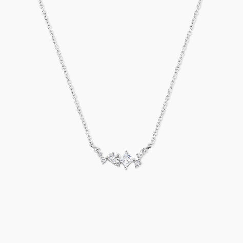 Collier Eclat d'Aurore Argent Blanc Oxyde De Zirconium - Colliers fantaisie Femme | Histoire d&rsquo;Or