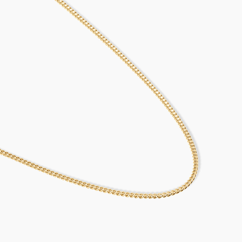 Chaine Ixia Maille Gourmette Diam Argent Dor&eacute; A L'Or 750/1000 - Chaines Unisex | Histoire d&rsquo;Or