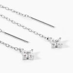 Boucles D'Oreilles Pendantes Loryne Argent Blanc Oxyde De Zirconium - Boucles d'oreilles fantaisie Femme | Histoire d&rsquo;Or