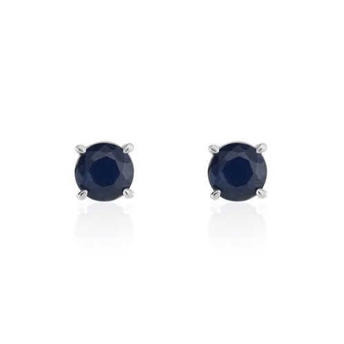 Boucles D'Oreilles Demi-Eternité Créoles Classiques En Or Jaune 9ct Avec Saphir 135e1885039