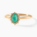 Bague Vintage Love Plaqu&eacute; Or Jaune Amazonite - Bagues solitaires Femme | Histoire d&rsquo;Or