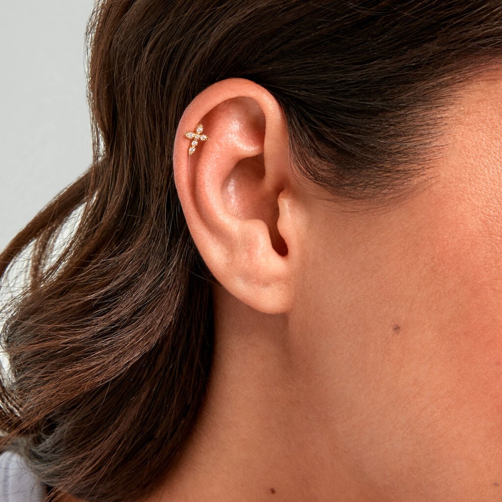 Piercing Fausto Or Jaune Oxyde De Zirconium - Piercings d'oreilles Femme | Histoire d&rsquo;Or