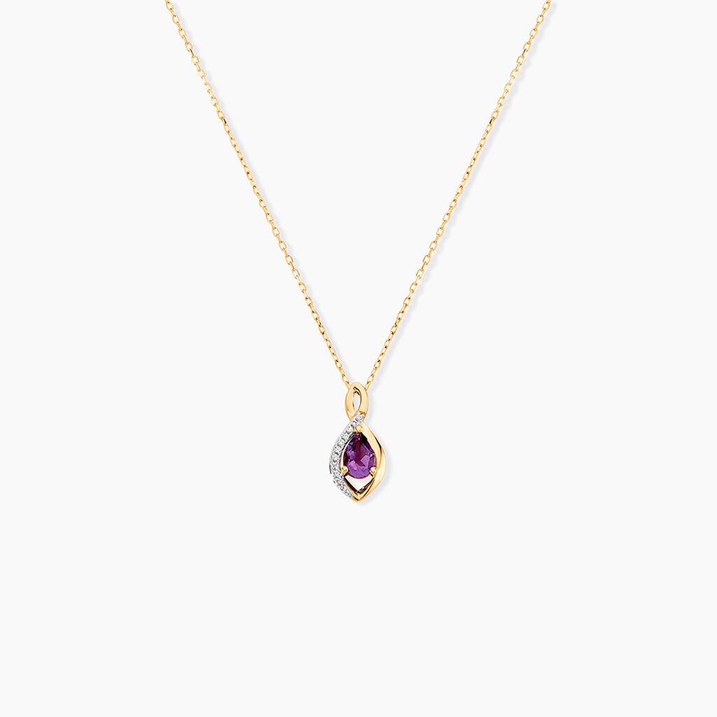 Collier Dalil Or Jaune Amethyste Oxyde - Colliers Femme | Histoire d&rsquo;Or