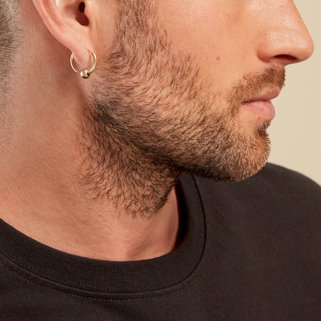 Créole Unitaire Achille Acier Jaune - Boucles d'oreilles créoles Homme | Histoire d’Or