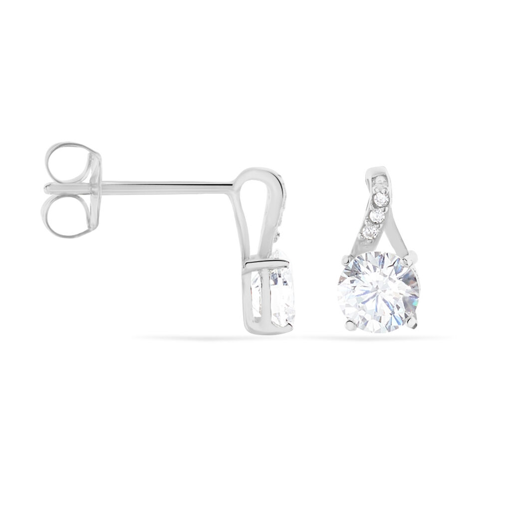 Boucles D'oreilles Pendantes Idylla Argent Blanc Oxyde De Zirconium - Boucles d'oreilles fantaisie Femme | Histoire d’Or