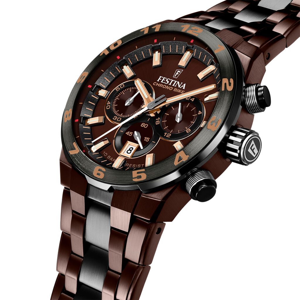 Montre Festina Chrono Bike Edition Speciale Marron - F&ecirc;te des p&egrave;res Homme | Histoire d&rsquo;Or