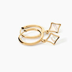 Creoles Lucky Gems Or Jaune Nacre - Boucles d'oreilles cr&eacute;oles Femme | Histoire d&rsquo;Or