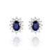 Boucles D'oreilles Or Blanc Saphir Diamants - Clous d'oreilles Femme | Histoire d’Or