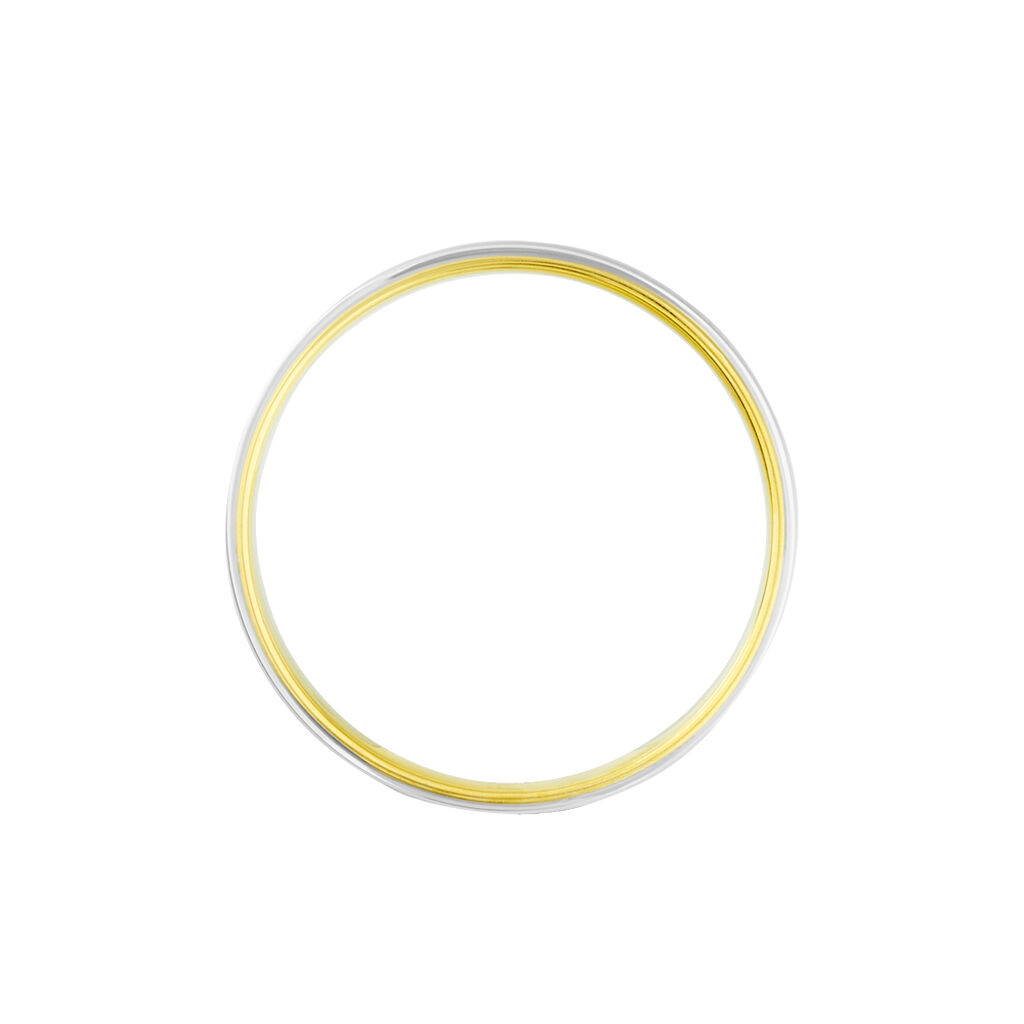 Alliance Miroir Ruban Plat Or Bicolore - Alliances Famille | Histoire d’Or