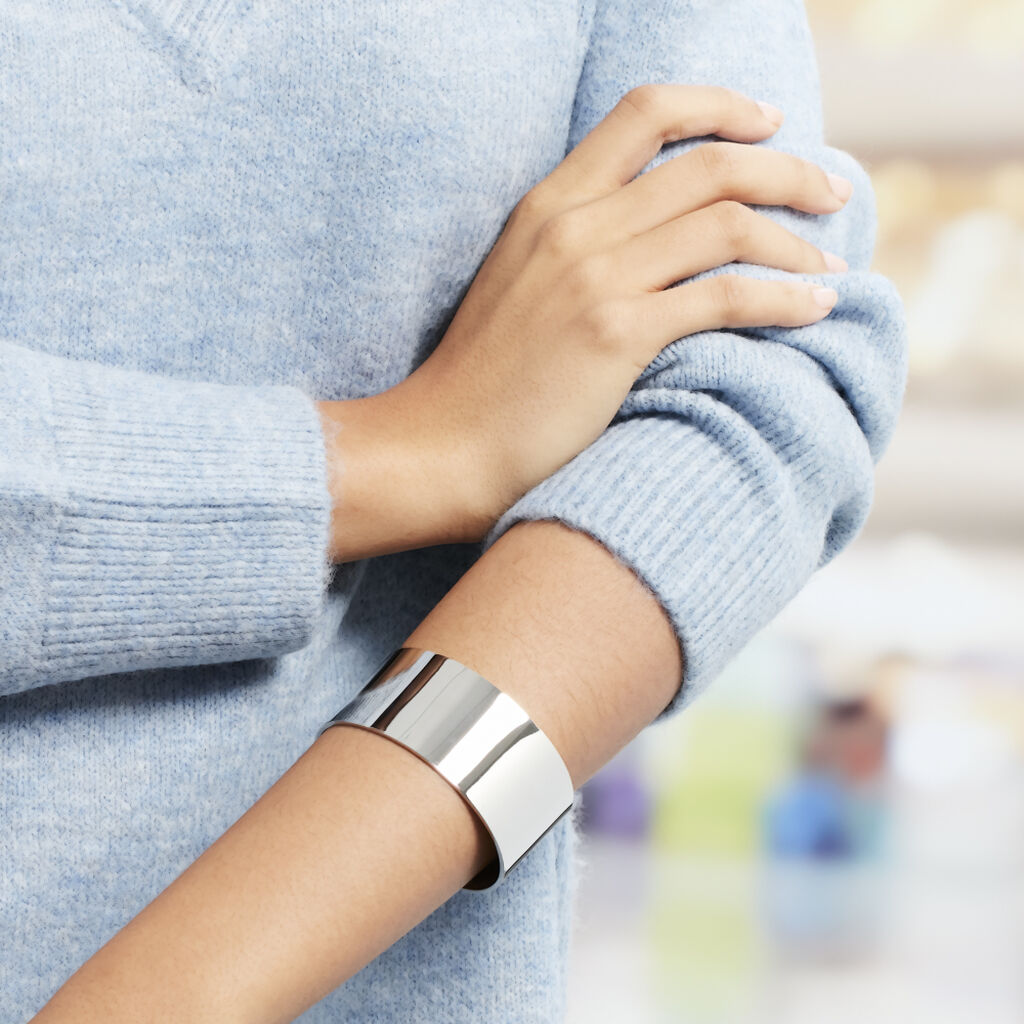Bracelet Jonc Aissa Acier Blanc - Bracelets joncs Femme | Histoire d’Or