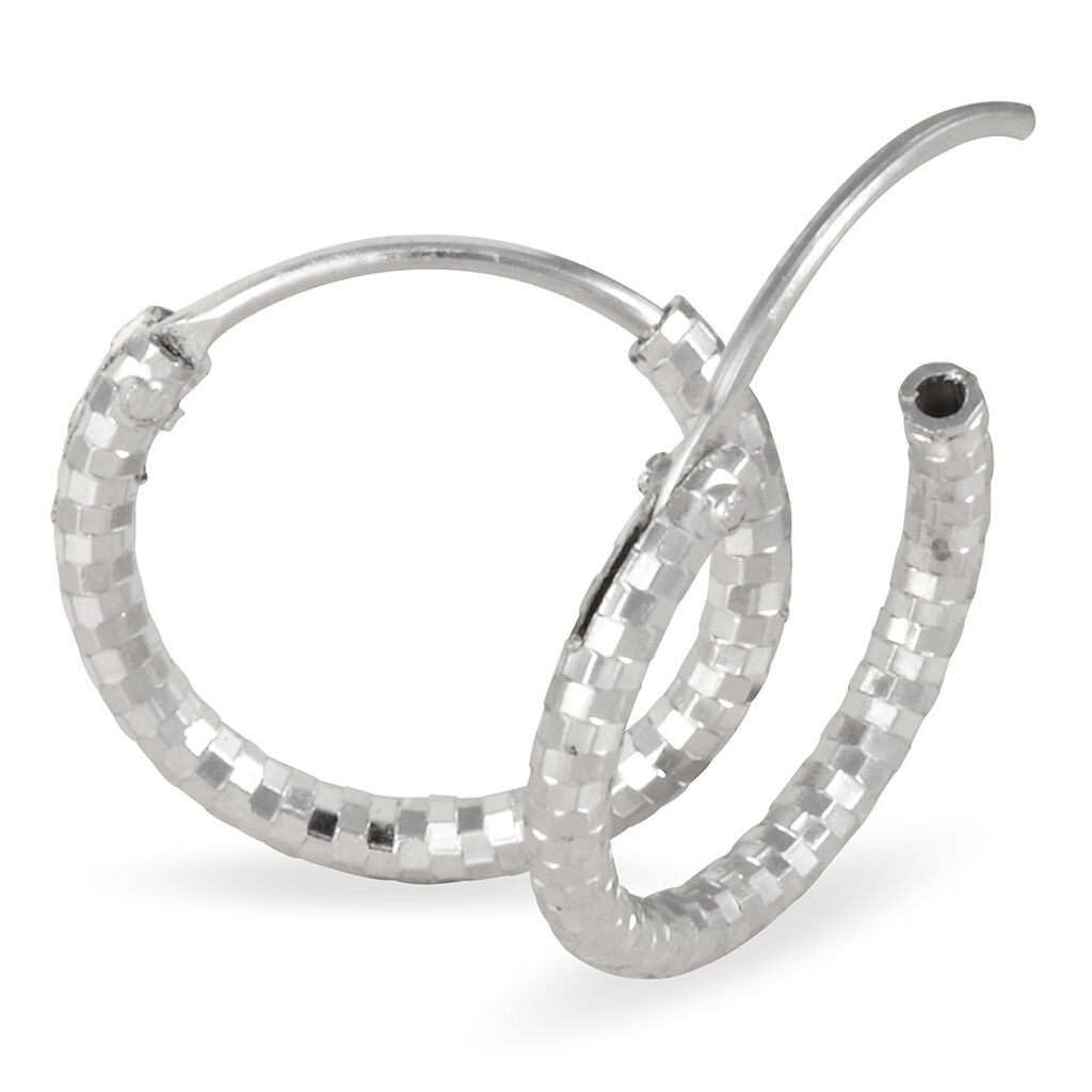 Créoles Argent Blanc Agathe - Boucles d'oreilles créoles Femme | Histoire d’Or