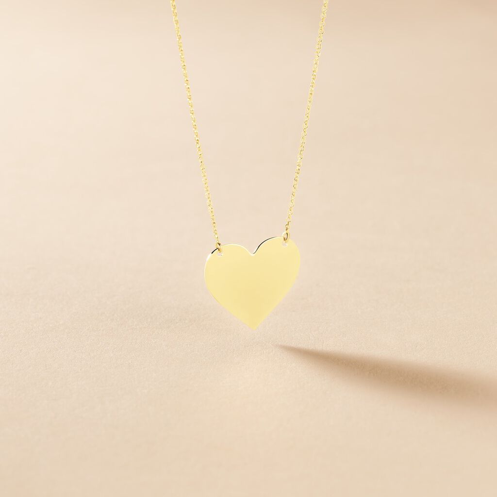 Collier Coeur Gravable Or Jaune - Cadeaux de naissance Femme | Histoire d’Or